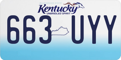KY license plate 663UYY