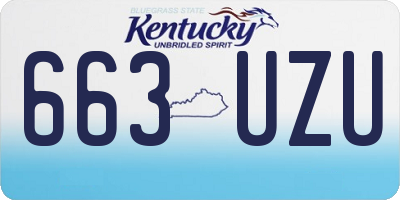 KY license plate 663UZU