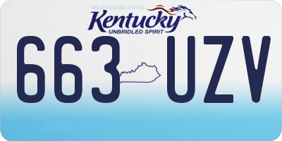 KY license plate 663UZV