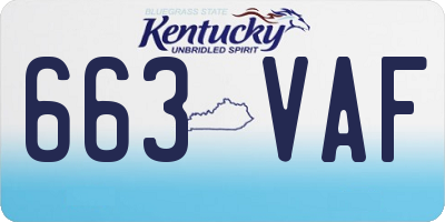 KY license plate 663VAF