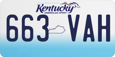 KY license plate 663VAH