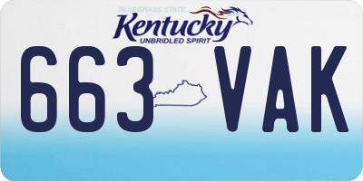 KY license plate 663VAK