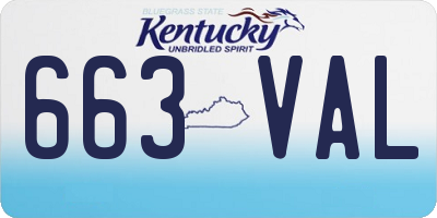 KY license plate 663VAL