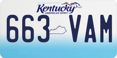 KY license plate 663VAM