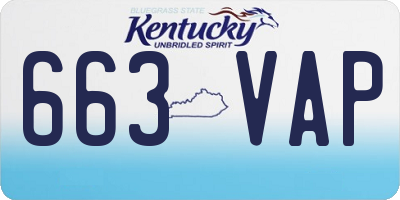 KY license plate 663VAP