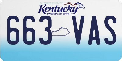 KY license plate 663VAS
