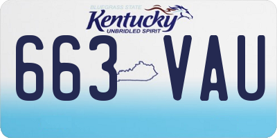 KY license plate 663VAU