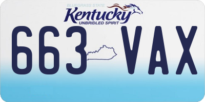 KY license plate 663VAX