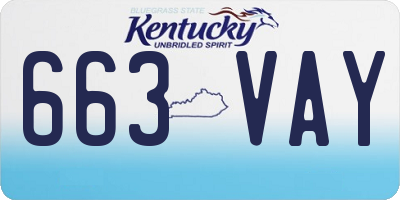 KY license plate 663VAY
