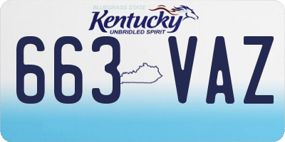 KY license plate 663VAZ