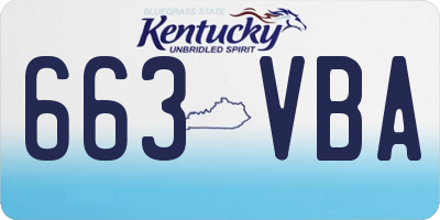 KY license plate 663VBA