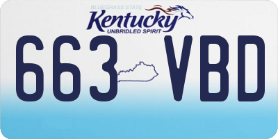 KY license plate 663VBD