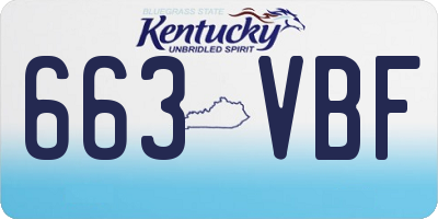 KY license plate 663VBF