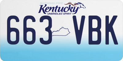 KY license plate 663VBK