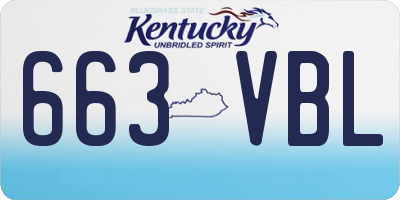 KY license plate 663VBL