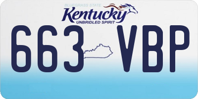 KY license plate 663VBP