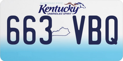 KY license plate 663VBQ
