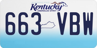 KY license plate 663VBW