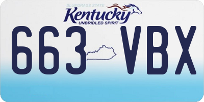 KY license plate 663VBX
