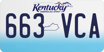 KY license plate 663VCA