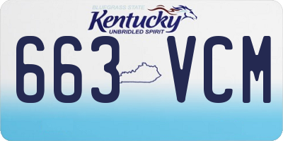 KY license plate 663VCM