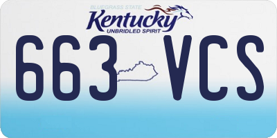 KY license plate 663VCS
