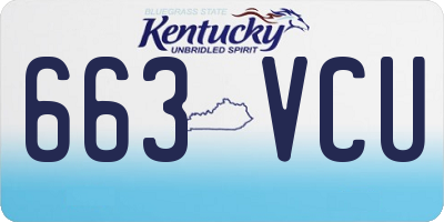 KY license plate 663VCU