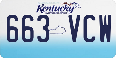 KY license plate 663VCW