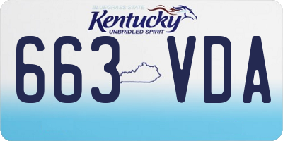 KY license plate 663VDA
