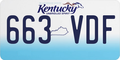 KY license plate 663VDF