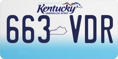 KY license plate 663VDR