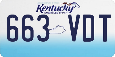 KY license plate 663VDT