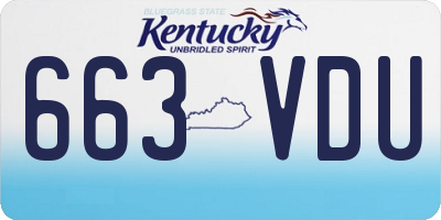 KY license plate 663VDU