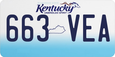 KY license plate 663VEA