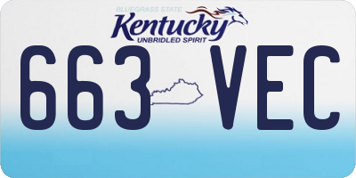 KY license plate 663VEC