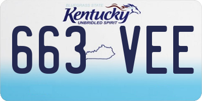 KY license plate 663VEE