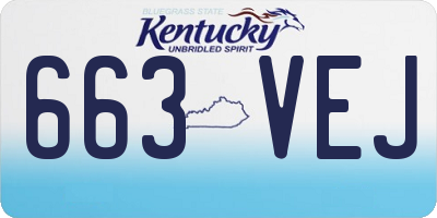 KY license plate 663VEJ