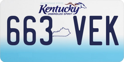 KY license plate 663VEK