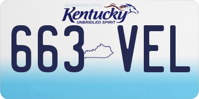 KY license plate 663VEL