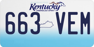 KY license plate 663VEM