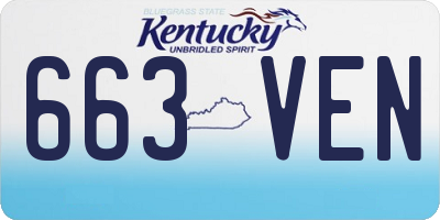 KY license plate 663VEN