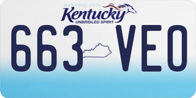 KY license plate 663VEO