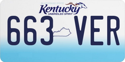 KY license plate 663VER