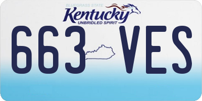 KY license plate 663VES