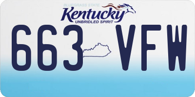 KY license plate 663VFW