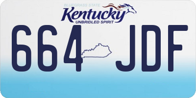 KY license plate 664JDF