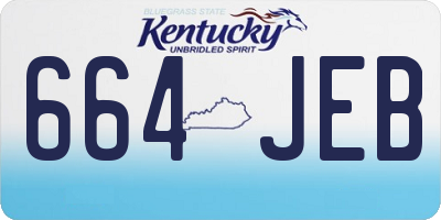 KY license plate 664JEB