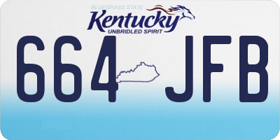 KY license plate 664JFB