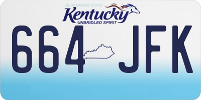 KY license plate 664JFK