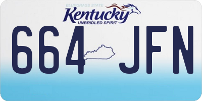 KY license plate 664JFN